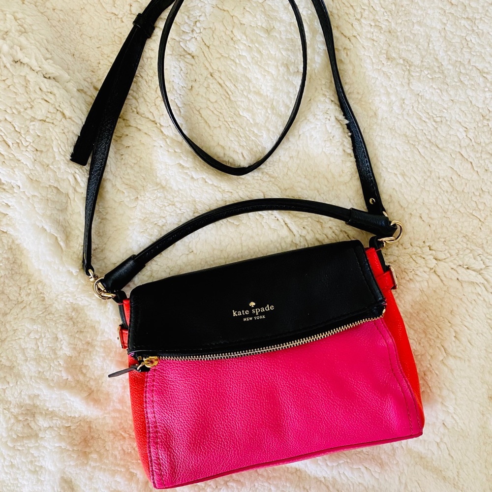 Color blocked Kate Spade leather crossbody bag